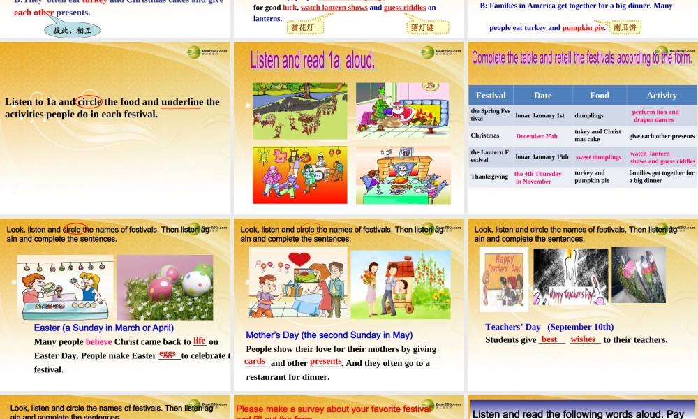 仁爱初中英语七下《Unit 8Topic 3 Let’s celebrate!A》PPT课件 (2).ppt