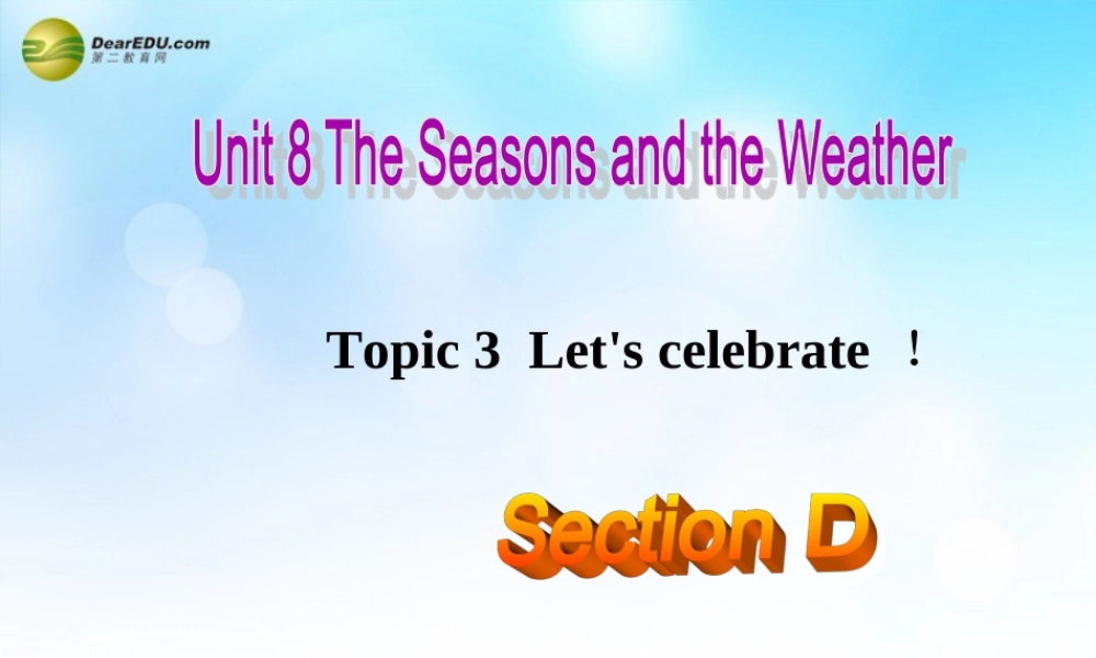 仁爱初中英语七下《Unit 8Topic 3 Let’s celebrate!D》PPT课件.ppt