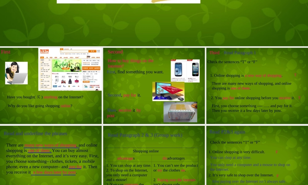 山东省茌平县洪屯镇中学七年级英语下册 Moudle 5 Unit 2 You can buy everything on the Internet课件 .ppt