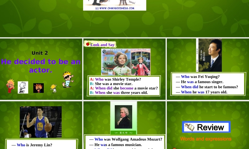 山东省茌平县洪屯镇中学七年级英语下册 Moudle 9 Unit 2 He decided to be an actor课件 .ppt