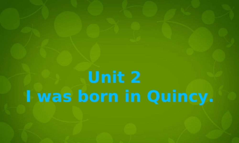 山东省茌平县洪屯镇中学七年级英语下册 Moudle 7 Unit 2 I was born in Quincy课件 .ppt