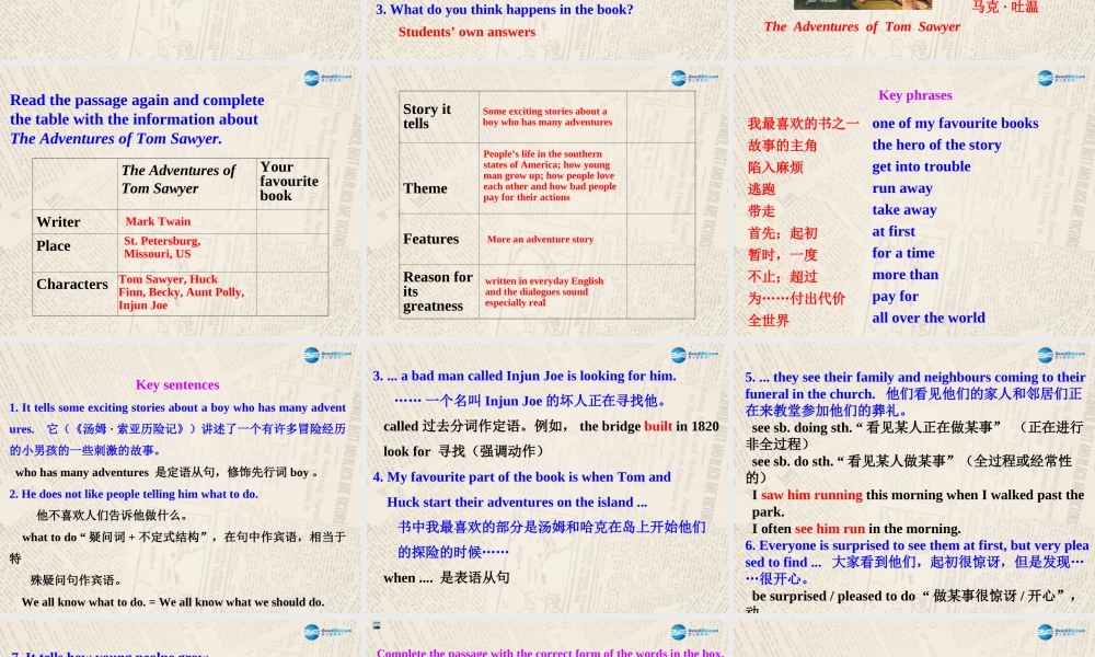 山东省高密市立新中学九年级英语上册 Module 7 Unit 2 It is still read and loved课件.ppt