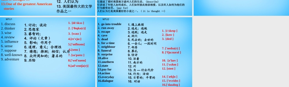 山东省高密市银鹰文昌中学九年级英语上册 Module 7 Unit 1 We’re still influenced by Confucius’s ideas短语课件.ppt