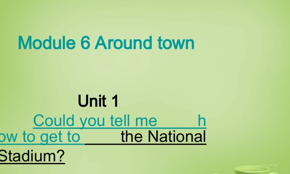山东省聊城市茌平县洪屯中学七年级英语下册 Module 6 Unit 1 Could you tell me how to get to the National Stadium课件 .ppt