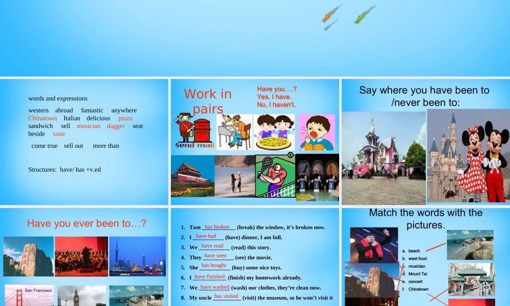 山东省寿光市实验中学八年级英语下册 Module 2 Experiences Unit 2 They have seen the Pyramids课件 .ppt