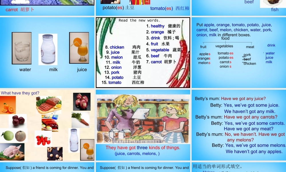 山东省寿光市实验中学七年级英语上册 Module 4 Healthy food Unit 1 We’ve got lots of apples课件 （新版）外研版.ppt