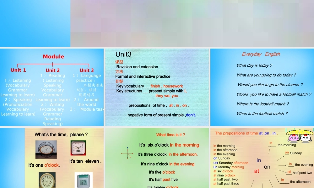 山东省寿光市实验中学七年级英语上册 Module 5 My school day Unit 3 Language in use课件 （新版）外研版.ppt