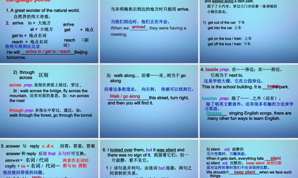 山东省潍坊高新技术产业开发区东明学校九年级英语上册 Module 1 Unit 2 The Grand Canyon was not just big课件.ppt