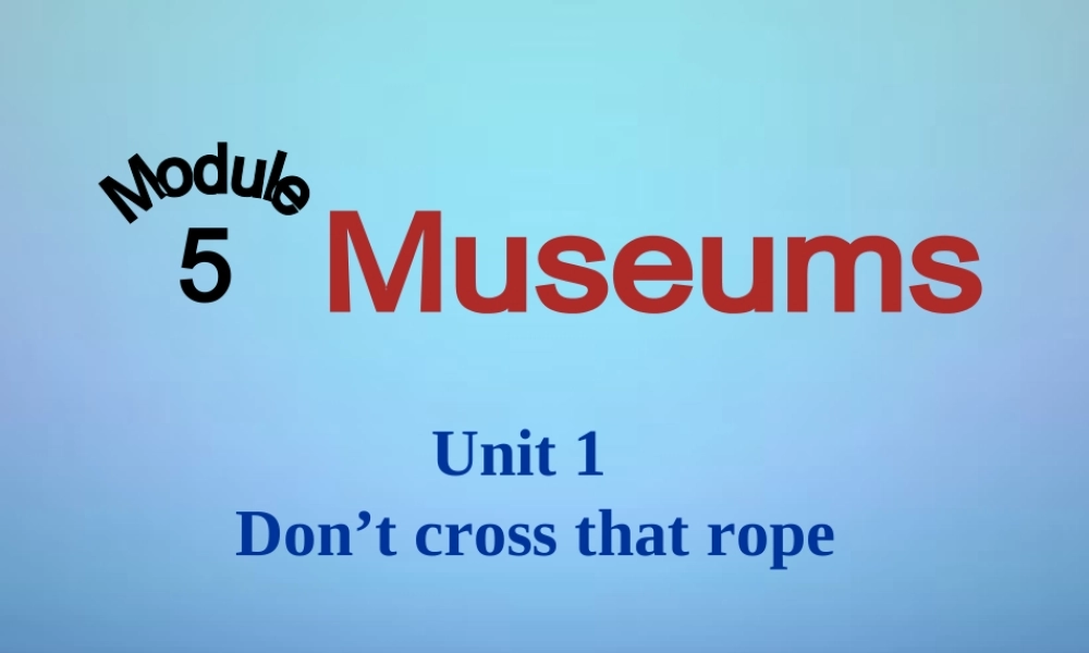 山东省潍坊高新技术产业开发区东明学校九年级英语上册 Module 5 Unit 1 Don’t cross that rope课件.ppt