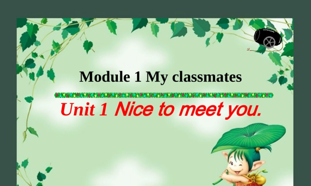 山东省潍坊高新技术产业开发区东明学校七年级英语上册 Module 1 Unit 1 Nice to meet you课件 （新版）外研版.ppt