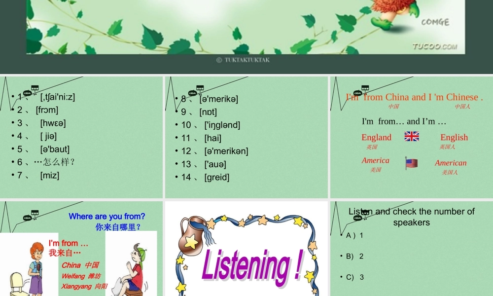 山东省潍坊高新技术产业开发区东明学校七年级英语上册 Module 1 Unit 1 Nice to meet you课件 （新版）外研版.ppt