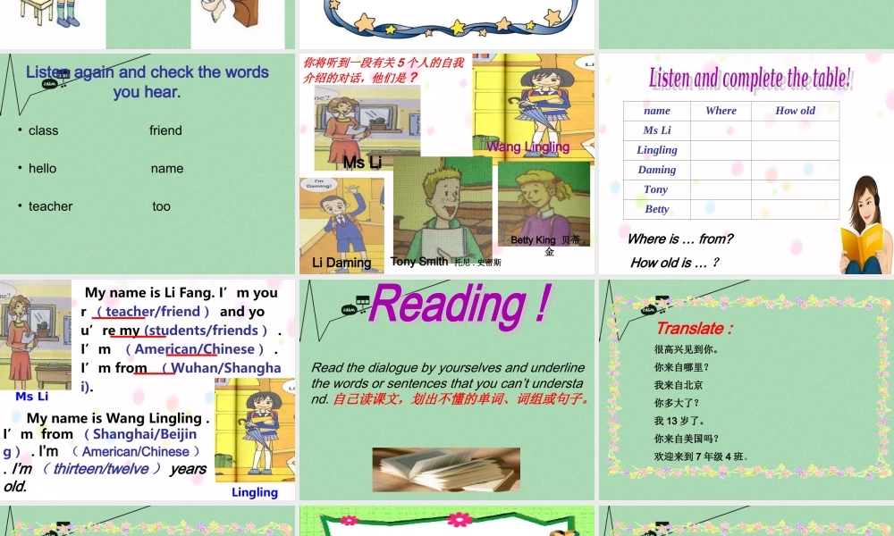 山东省潍坊高新技术产业开发区东明学校七年级英语上册 Module 1 Unit 1 Nice to meet you课件 （新版）外研版.ppt