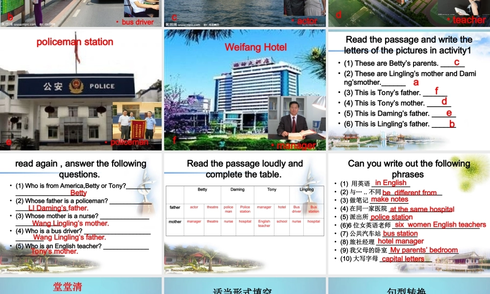 山东省潍坊高新技术产业开发区东明学校七年级英语上册 Module 2 Unit 2 These are my parents课件 （新版）外研版.ppt