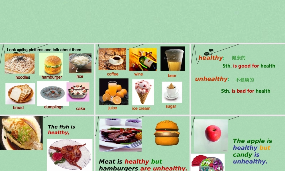 山东省潍坊高新技术产业开发区东明学校七年级英语上册 Module 4 Unit 2 Is your food and drink healthy课件 （新版）外研版.ppt