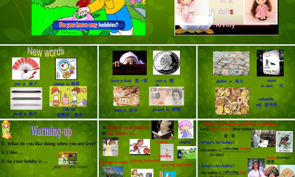 山东省潍坊高新技术产业开发区浞景学校八年级英语下册《Module 6 Unit 1 Do you collect anything》课件 .ppt