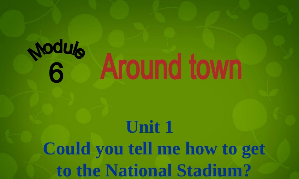 山东省潍坊高新技术产业开发区浞景学校七年级英语下册《Module 6 Unit 1 Could you tell me how to get to the National Stadium》课件 .ppt
