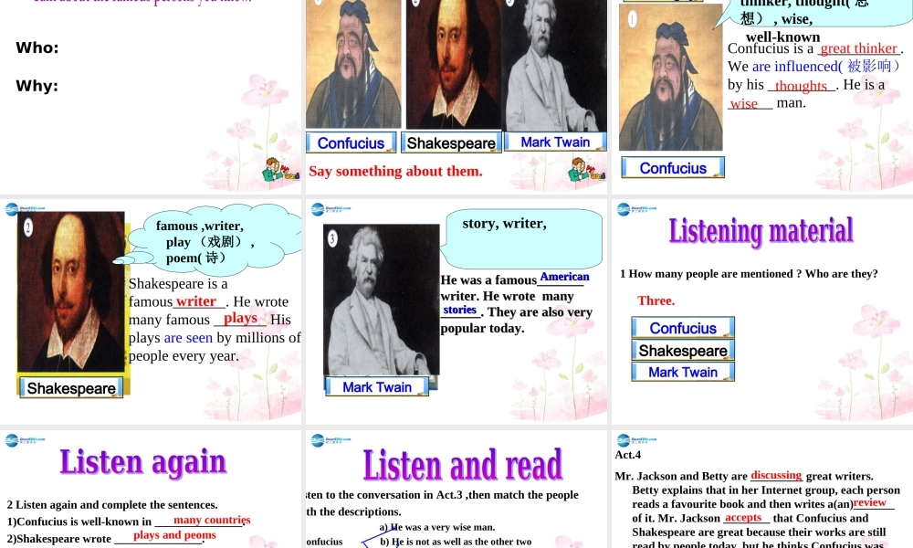 山东省潍坊高新区浞景学校九年级英语上册 Module7 Unit 1 We’re still influenced by Confucius’s ideas课件.ppt