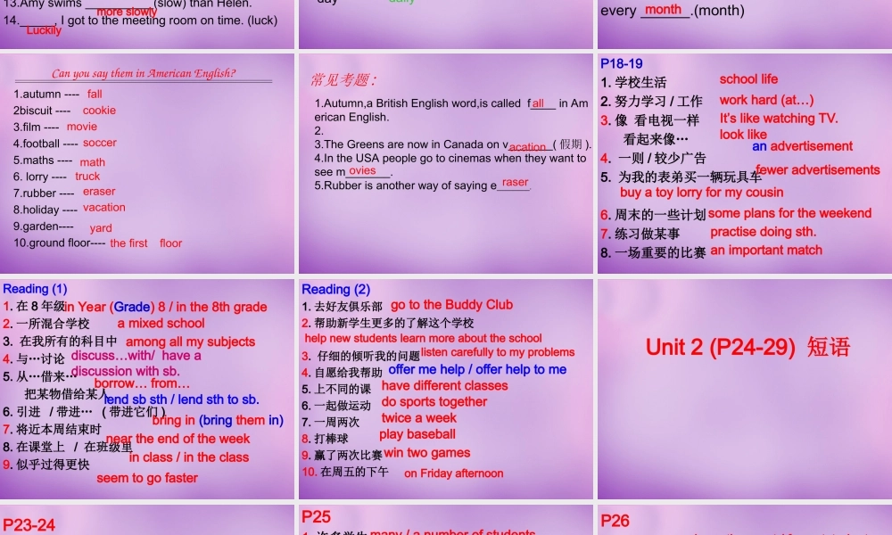 山西省太原市第五中学八年级英语上册 Unit 2 What should I do课件 鲁教版.ppt