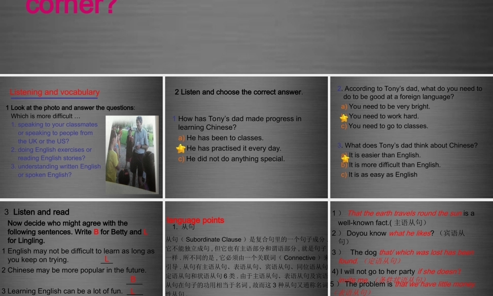 四川省华蓥市九年级英语下册《Module 7 Unit 1 Have you ever been to an English corner》课件 .ppt