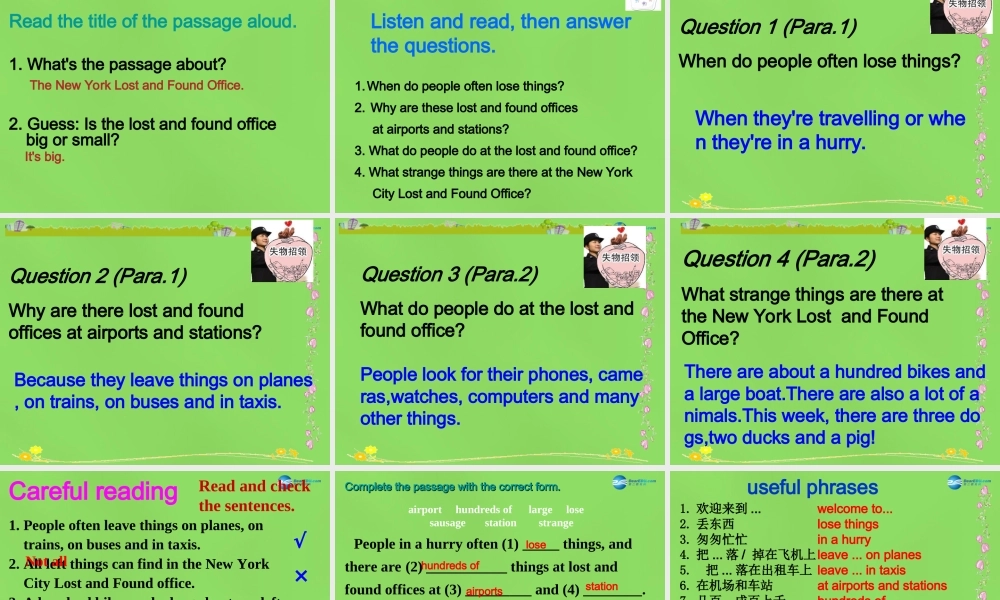 四川省华蓥市明月镇七年级英语下册 Module 1 Lost and found Unit 2 Are they yours课件 .ppt