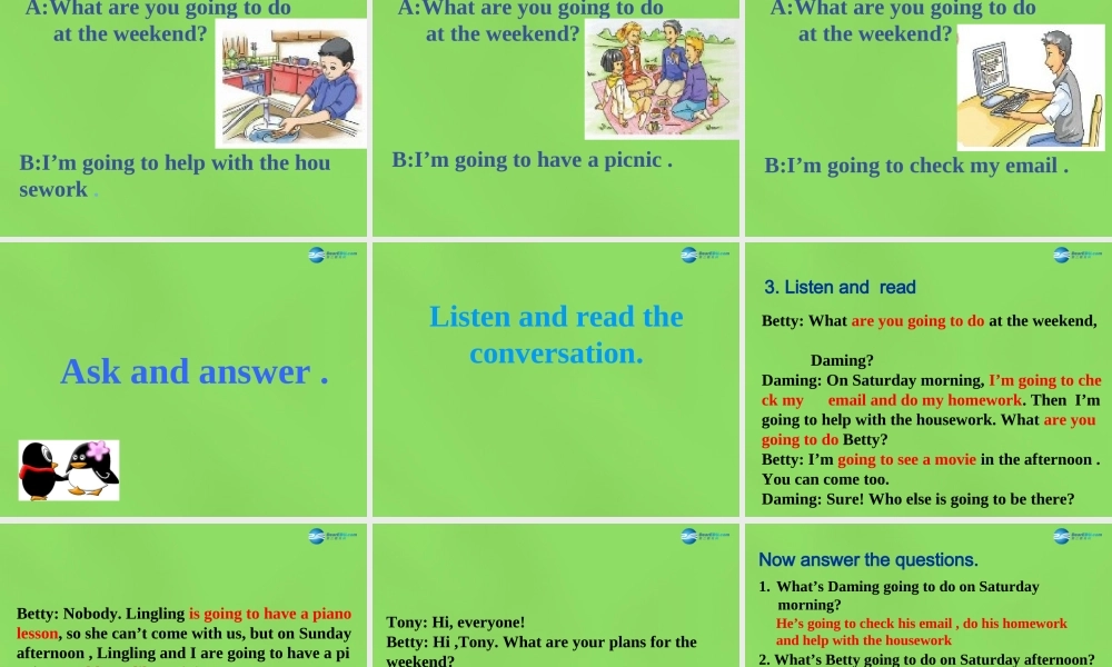 四川省华蓥市明月镇七年级英语下册 Module 3 Unit 1 What are you going to do at the weekend课件2 .ppt