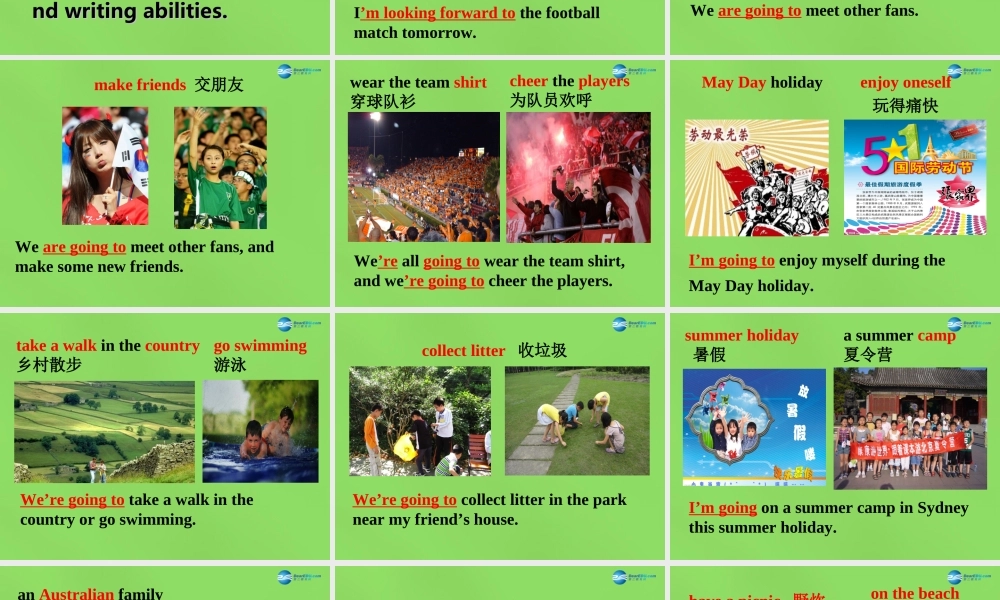 四川省华蓥市明月镇七年级英语下册 Module 3 Unit 2 We're going to cheer the players课件 .ppt