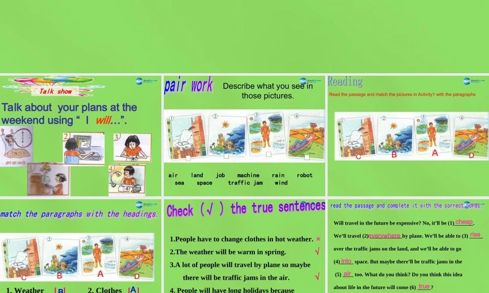 四川省华蓥市明月镇七年级英语下册 Module 4 Life in the future Unit 2 Every family will have a small plane课件1 .ppt