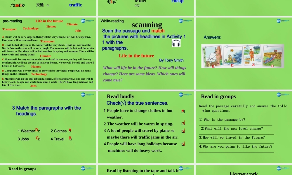 四川省华蓥市明月镇七年级英语下册 Module 4 Life in the future Unit 2 Every family will have a small plane课件2 .ppt