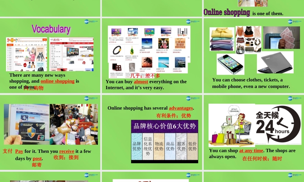 四川省华蓥市明月镇七年级英语下册 Module 5 Shopping Unit 2 You can buy everything on the Internet课件 .ppt