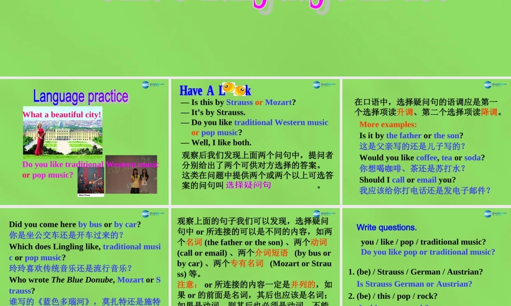 四川省华蓥市明月镇七年级英语下册 Module 12 Western music Unit 3 Language in use课件 .ppt