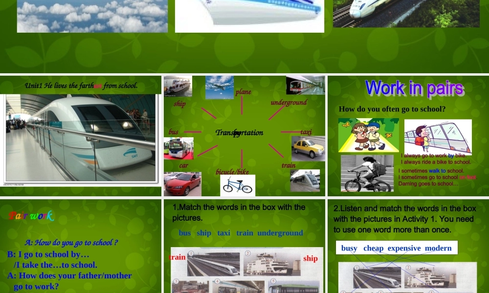 四川省华蓥市明月镇小学八年级英语上册 Module 4 Unit 1 He lives the farthest from school课件 .ppt