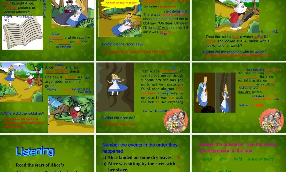 四川省华蓥市明月镇小学八年级英语上册 Module 7 Unit 2 She was thinking about her cat1课件 .ppt