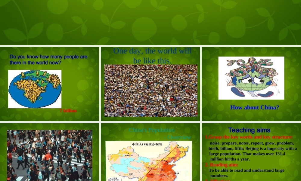 四川省华蓥市明月镇小学八年级英语上册 Module 9 Unit 1 The population of China is about 1.37 billion课件 .ppt