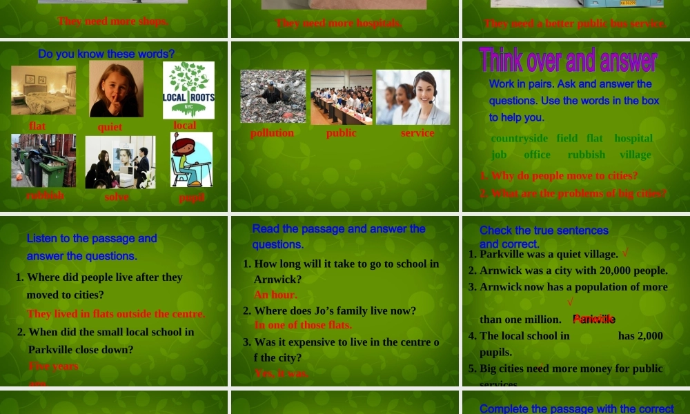 四川省华蓥市明月镇小学八年级英语上册 Module 9 Unit 2 Arnwick was a city with 200,000 people课件 .ppt