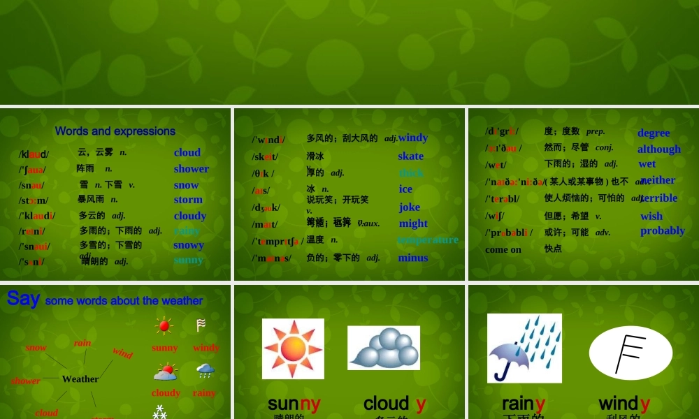 四川省华蓥市明月镇小学八年级英语上册 Module 10 Unit 1 It might snow课件 .ppt