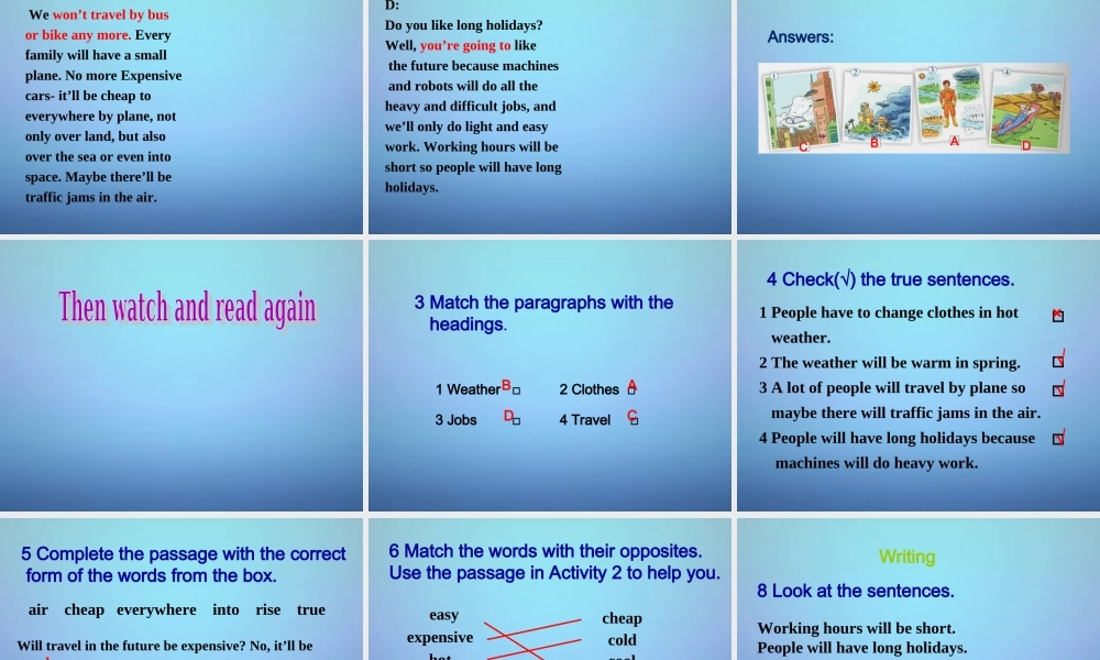 天津市宁河县造甲城中学七年级英语下册 Module 4 Unit 2 Every family will have a small plane课件 .ppt