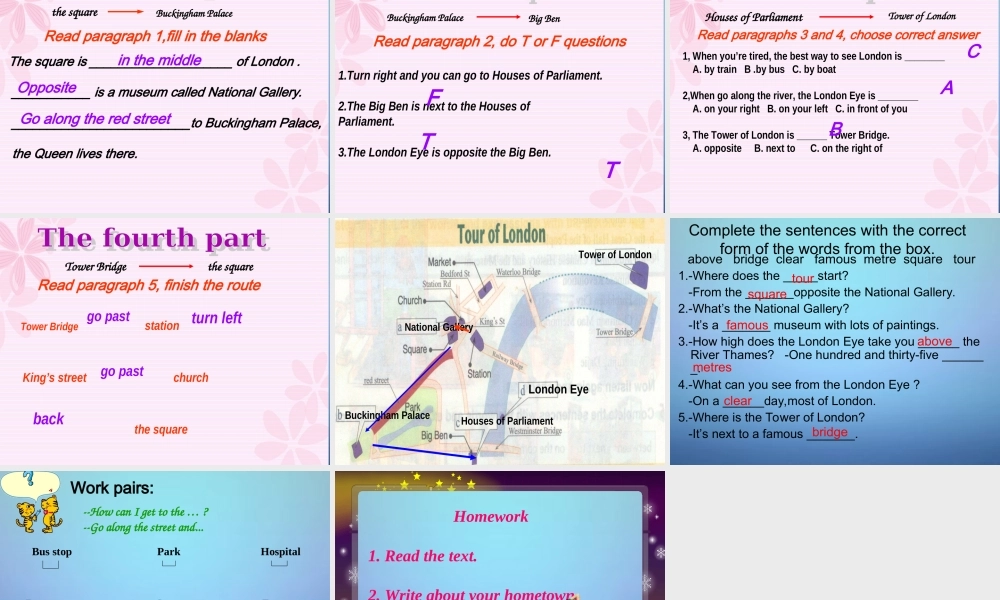 天津市宁河县造甲城中学七年级英语下册 Module 6 Unit 2 The London Eye is on your right课件2 .ppt