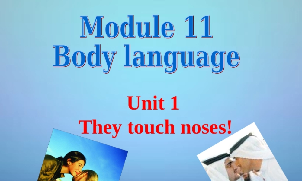 天津市宁河县造甲城中学七年级英语下册 Module 11 Unit 1 They touch noses课件 .ppt