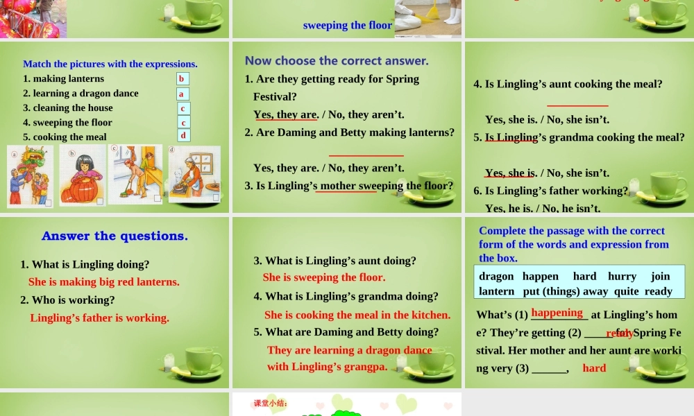 天津市武清区杨村第五中学七年级英语上册 Module 10 Unit 1 Are you getting ready for Spring Festival课件 （新版）外研版.ppt