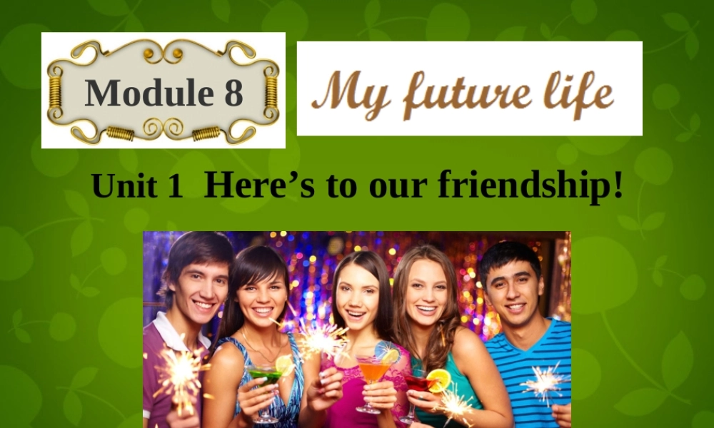 外研初中英语九下《Module 8Unit 1 Here’s to our friendship and the future》PPT课件 (3).ppt