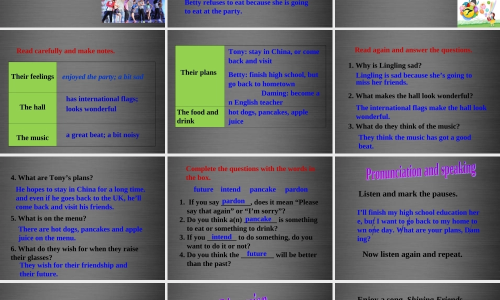外研初中英语九下《Module 8Unit 1 Here’s to our friendship and the future》PPT课件 (4).ppt
