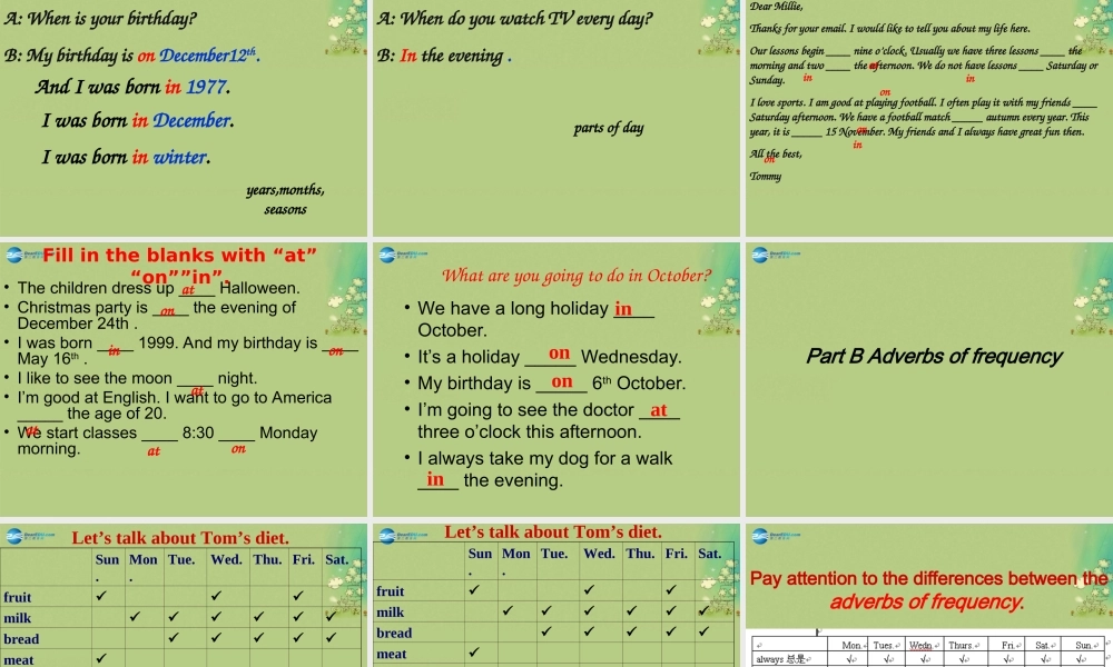 新七年级英语上册 Unit 4 My day Grammar课件 .ppt