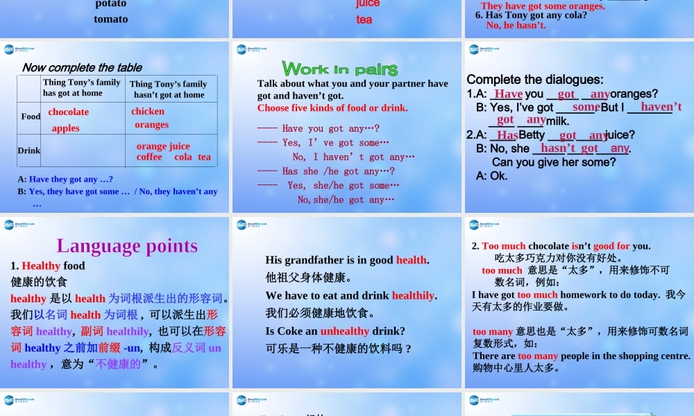 辽宁省凌海市石山初级中学七年级英语上册 Module 4 Unit 1 We’ve got lots of apples课件 （新版）外研版.ppt