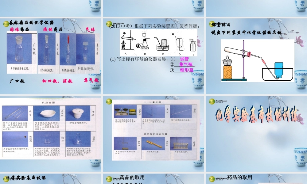 鲁教初中化学九上《1到实验室去：化学实验基本技能训练（1）》PPT课件 (1).ppt