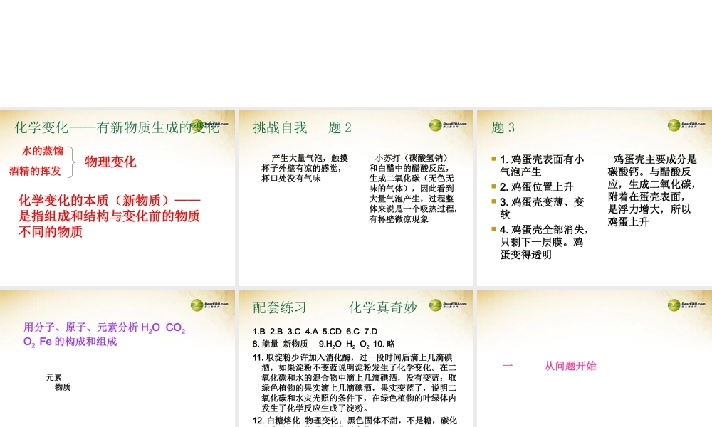 鲁教初中化学九上《1第2节 体验化学探究》PPT课件 (4).ppt