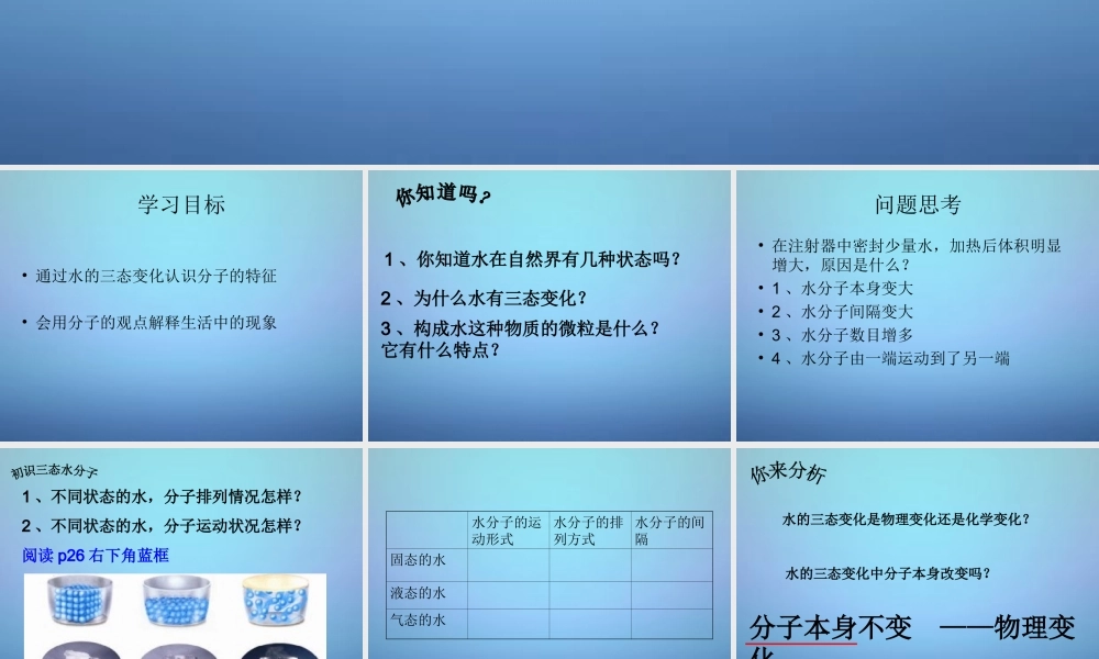 鲁教初中化学九上《2第1节 运动的水分子》PPT课件 (5).ppt