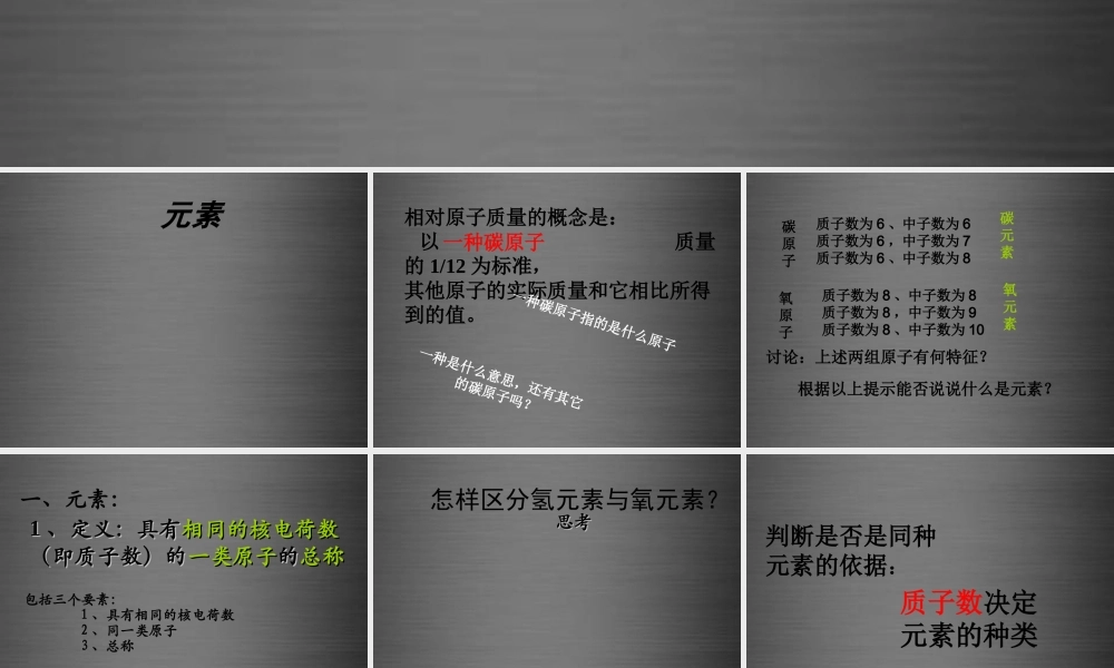 鲁教初中化学九上《2第4节 元素》PPT课件 (3).ppt