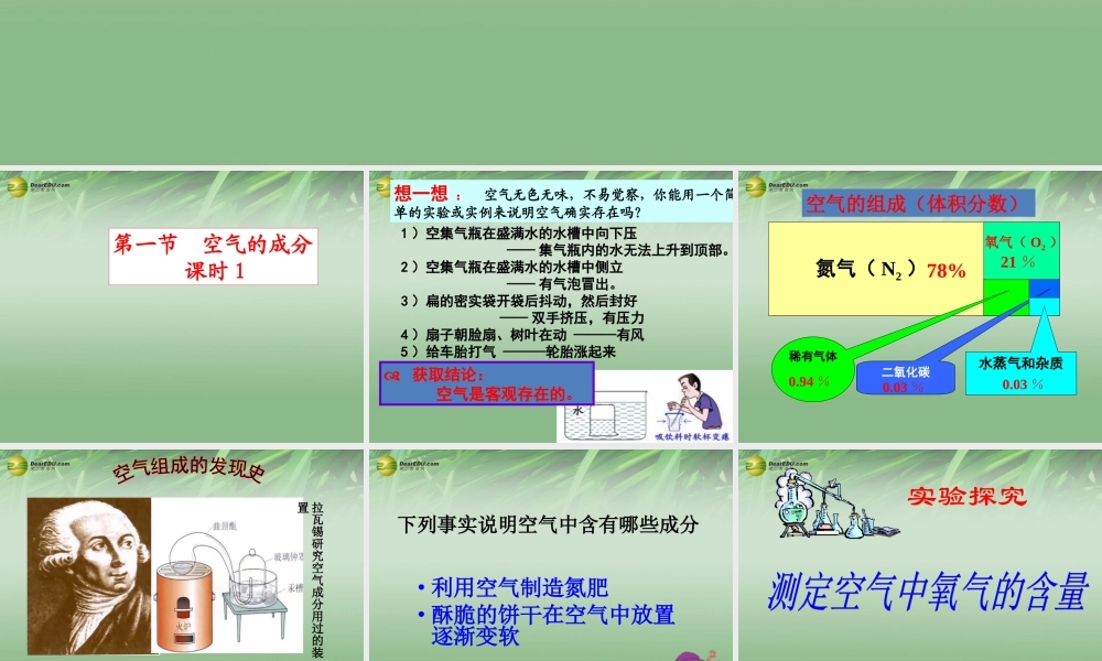 鲁教初中化学九上《4第1节 空气的成分》PPT课件 (1).ppt