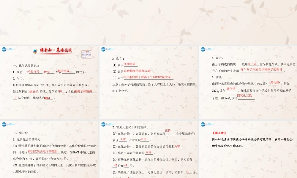 鲁教初中化学九上《4第2节 化学式与化合价》PPT课件 .ppt