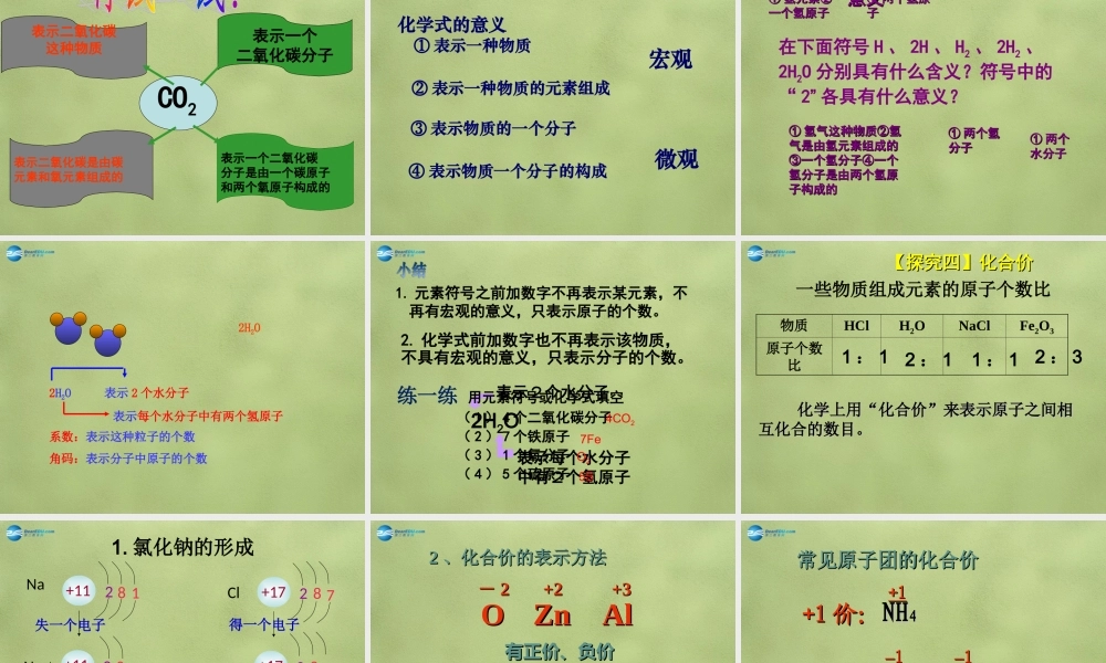 鲁教初中化学九上《4第2节 物质组成的表示》PPT课件 (7).ppt